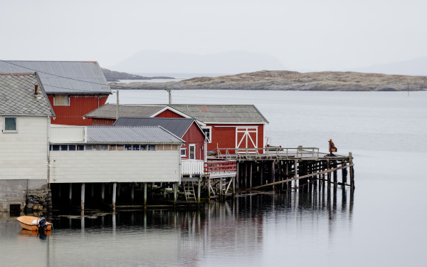Tr&aelig;na, photo of houses by the shore
